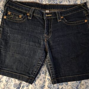 True Religion Dark Blue Denim Jean Shorts